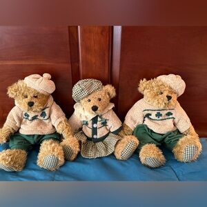 Three (3) Adorable St. Patrick's Day Stuffy Plush Bears $60- 3 bears $20 each